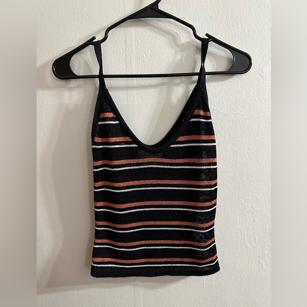 Black White and Orange Tank Top